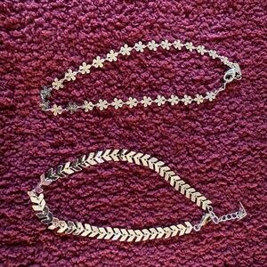 Pair of silver Sterling Forever anklets, EUC